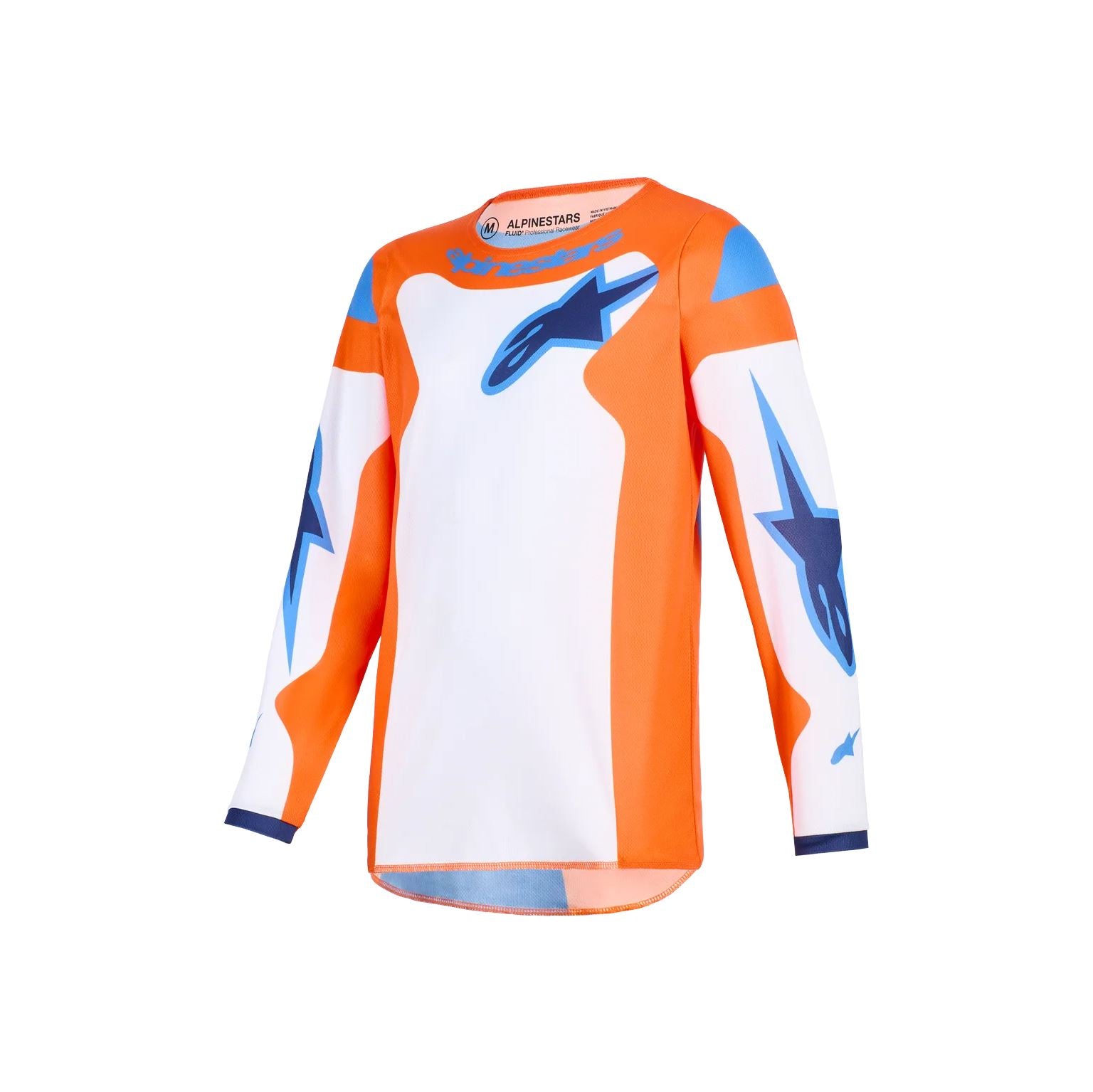 Alpinestars 2026 Youth Fluid Grid Motocross Jersey Orange Ucla Blue